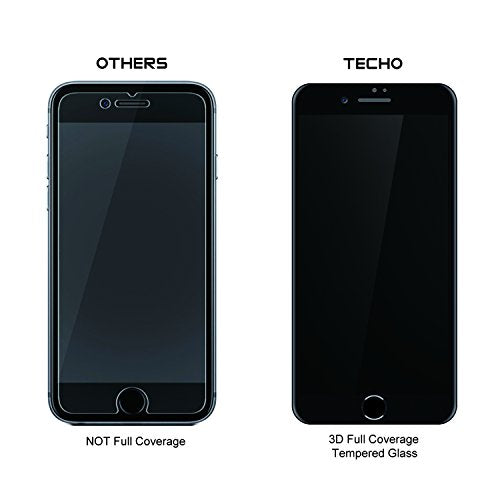 TECHO Privacy Screen Protector for iPhone SE 2022/2020 iPhone 8 7 6s 6, Anti Spy 9H Tempered Glass, Edge to Edge Full Cover Screen Protector [Anti-Fingerprint] [Bubble Free] [Full Coverage] (Black) - color: Black