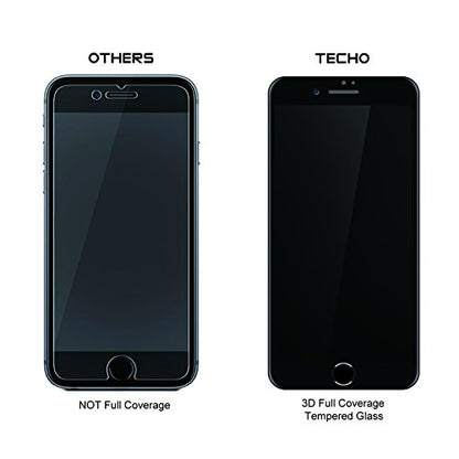 TECHO Privacy Screen Protector for iPhone SE 2022/2020 iPhone 8 7 6s 6, Anti Spy 9H Tempered Glass, Edge to Edge Full Cover Screen Protector [Anti-Fingerprint] [Bubble Free] [Full Coverage] (Black) - color: Black