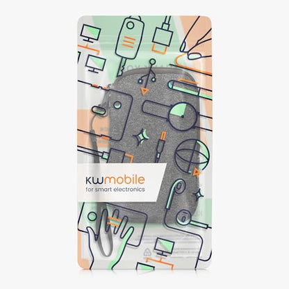 kwmobile Universal Phone Pouch Size XL - 6.7/6.8" - Neoprene Smartphone Pouch with Zip - Water-Repellent Mobile Phone Case - Sleeve in Anthracite/White - color: anthracite / white, size: XL - 6.7/6.8"