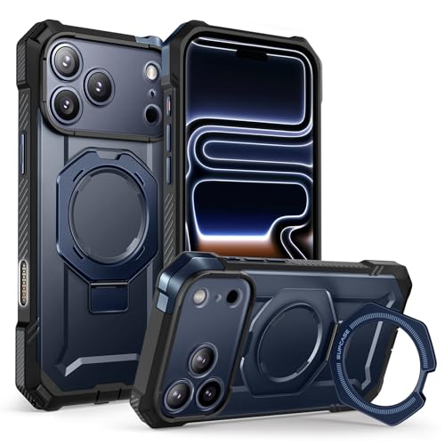 SUPCASE for iPhone 17 Pro Max Case with Built-in Kickstand, Azure | Camera Control Cover, Compatible with MagSafe, Anti-Slip Grip, Military-Grade Protection, Rugged Magnetic Phone Case, UB Grip - color: Azure, size: iPhone 17 Pro Max