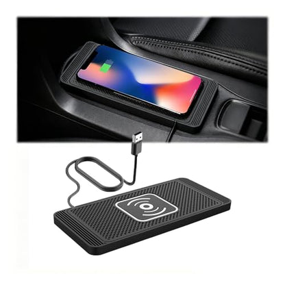 Wireless Car Charger Pad for Honda Pilot 4th Gen 2023 2024 2025 2026 15W Wireless Charging Mat Non-Slip Silicone Phone Charger DIY Trim-to-Fit Accessories,USB - color: USB