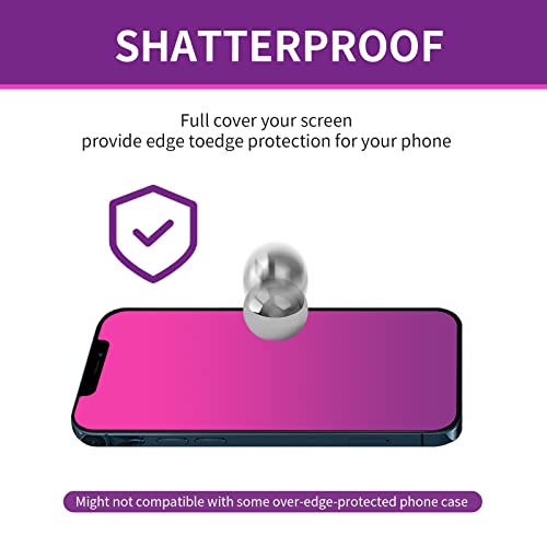 2 Pack Tempered Glass for iPhone 12 Pro Max Privacy Screen Protector - color: For iPhone 12 Pro Max (red)