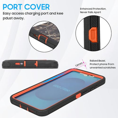 Compatible for Samsung S26 Rugged Case with Belt Clip Holster & Built-in Screen Protector, Heavy-Duty Full-Body Shockproof Cover, Military-Grade Protective Phone Case (Camo) - color: Camo