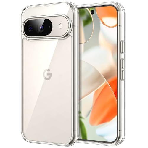 JETech Case for Google Pixel 9/9 Pro, Anti-Yellowing, Clear | Shockproof Protection, Scratch Resistant Hard PC Back, Durable Transparent TPU Bumper - color: Clear, size: Pixel 9/9 Pro