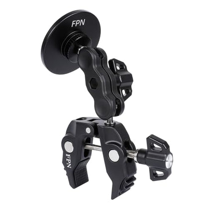 All-Metal Magnetic Phone Holder for Magsafe, Magnet Phone Mount with Super Clamp for Spin Bike/Microphone Stand/Cart/Railing/Handlebar/Dia 0.4-2" Rod, Compatible with iPhone 16 15 14 13 12 Series