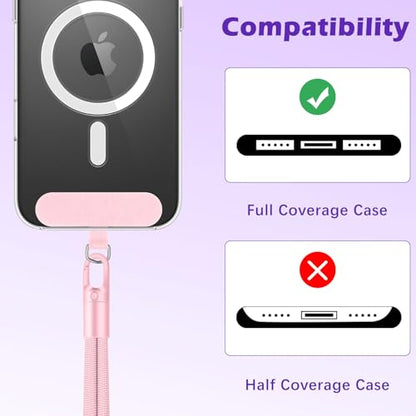 MoKo Phone Wrist Strap Anti-theft, Adjustable Phone Wrist Lanyard - color: Rosegold+purple
