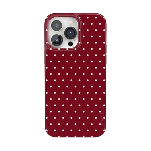 Casely iPhone 14 Pro Case | On the Dot | Maroon Polka Dot | Compatible with MagSafe | Classic Ultra Slim Design - color: On the Dot | Maroon Polka Dot, size: Iphone 14 Pro