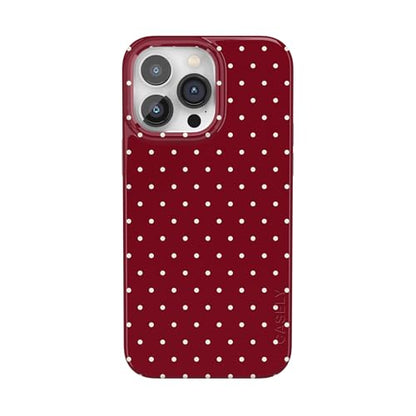 Casely iPhone 14 Pro Case | On the Dot | Maroon Polka Dot | Compatible with MagSafe | Classic Ultra Slim Design - color: On the Dot | Maroon Polka Dot, size: Iphone 14 Pro
