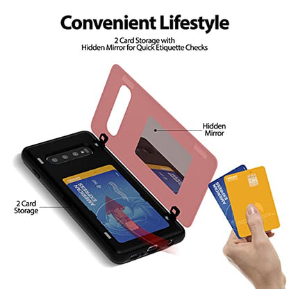 GOOSPERY Magnetic Door Bumper Compatible with Galaxy S10 Plus, Card Holder Wallet Case Easy Magnet Auto Closing Protective Dual Layer Sturdy Phone Back Cover -Pink - color: Pink, size: Galaxy S10 Plus