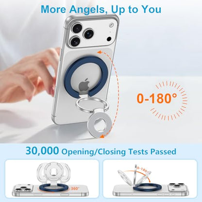 Magnetic Phone Ring Holder for MagSafe, Removable MagSafe Phone Grip Stand - color: blue