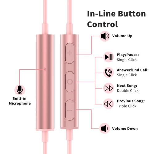 USB C Earbuds Wired Headphones for iPhone 18 Pro Max 17 16 17e,Pink - color: Pink