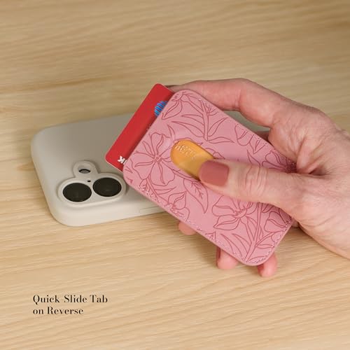 Christian Art Gifts Magnetic Faux Leather Phone Wallet for Women: Pink Debossed Florals & Gold, All Things are Possible Inspiring Scripture Design, Mag-Safe Compatible, Cash & Card Holder, 3.8" x 2.5" - color: All Things are Possible/Pink Floral