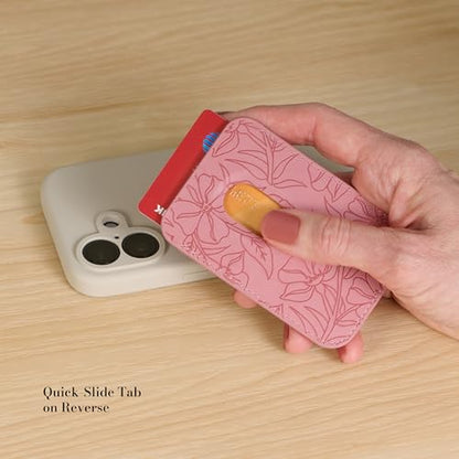 Christian Art Gifts Magnetic Faux Leather Phone Wallet for Women: Pink Debossed Florals & Gold, All Things are Possible Inspiring Scripture Design, Mag-Safe Compatible, Cash & Card Holder, 3.8" x 2.5" - color: All Things are Possible/Pink Floral