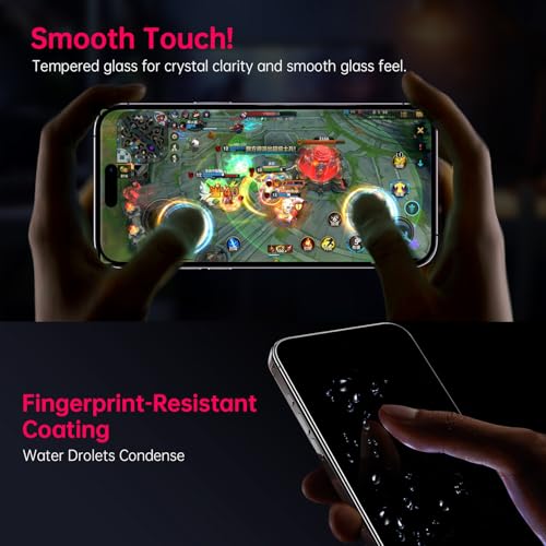 X-it 2-Pack Privacy Screen Protector for iPhone 15(6.1"), 9H+ Tempered Glass, Auto-Dust Removal, Military Grade Protection, Bubble-Free, Full Coverage, Case Friendly