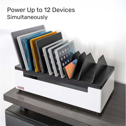 Line Leader 12-Device Desktop Charging Station for Laptops & Electronics