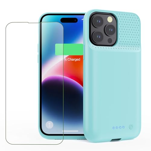 Feob Battery Case for iPhone 14 Pro Max,[2026 Upgraded] 8600mAh Ultra-Slim Portable Extended Charger Case Cover for iPhone 13 Pro Max Charging Case (6.7 Inch)-Green - color: Green