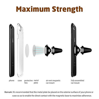 eTECH Magnetic Phone Car Mount Holder, Magnetic Mount Universal Air Vent for iPhone X / 8 Plus / 7 / 6S / 5S, Galaxy S5 / S6 / S7 / S8 / S9, Google Pixel, LG, & Other Smartphones (2Pack Rose Red) - color: 2Pack Rose Red