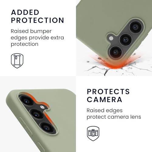 kwmobile Case Compatible with Samsung Galaxy S24 FE Case - Soft Slim Protective TPU Silicone Cover - Gray Green - color: gray green, size: Galaxy S24 FE