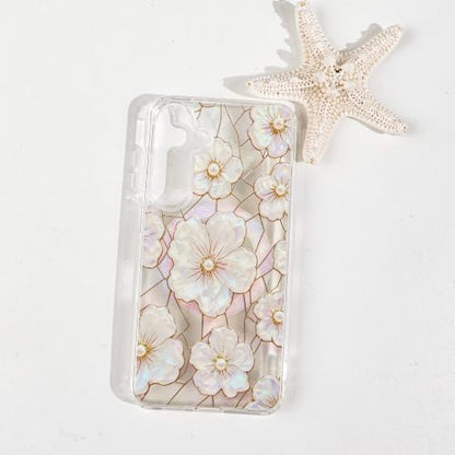 for Samsung Galaxy S24+/S25+ Magnetic Case【Compatible with MagSafe】 Aesthetic Oil Painting Stained Glass Flower Design, Slim Fit Hard PC Back Shockproof Cute Clear Phone Cover, Light Pink - color: Light Pink, size: Galaxy S25+/S24+