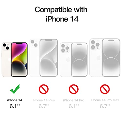 JETech Case for iPhone 14, Anti-Yellowing, Clear | Shockproof Protection, Scratch Resistant Hard PC Back, Durable Transparent TPU Bumper - color: Clear, size: iPhone 14