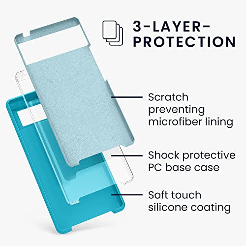 kwmobile Case Compatible with Google Pixel 6 Case - TPU Silicone Phone Cover with Soft Finish - Cool Glacier - color: Cool Glacier, size: Pixel 6