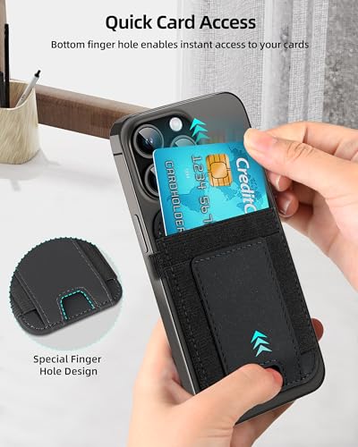 For Magsafe Wallet, 7 Card Holder, RFID Blocking, Strongest Magnet | Magnetic Wallet for iPhone 17/16/15/14/13/12 Series, for Magsafe Card Holder with 2 Card Slots, Vegan Leather, Slim, Black - color: Black