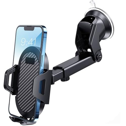 Universal Car Phone Holder Adjustable Phone Mount for Windshield - color: black