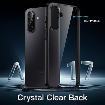 JETech Case for Samsung Galaxy A17, Anti-Yellowing, Black | Shockproof Protection, Scratch Resistant Hard PC Back, Durable Transparent TPU Bumper - color: Black, size: Galaxy A17