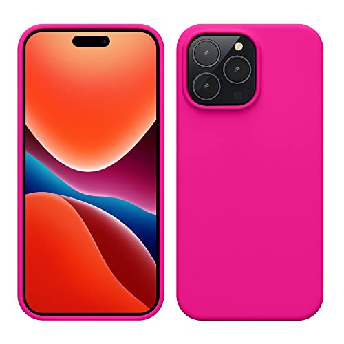 kwmobile Case for iPhone 14 Pro Max Case - Slim Soft TPU Silicone Cover - Works with Wireless Charging - Neon Pink - color: neon pink, size: iPhone 14 Pro Max