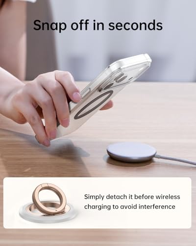 SYNCWIRE Magnetic Phone Ring Holder, for MagSafe Phone Grip Stand Kickstand - color: Pearl Gold