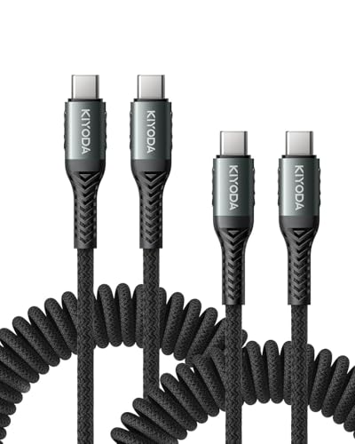 USB C Cable for Car 3FT/6FT, Coiled USB C to USB C Cable Fast Charging 66W - color: Black, size: 3FT&6FT, style: USB C to USB C
