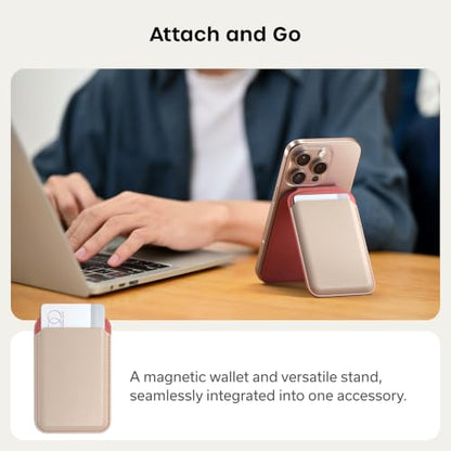 Satechi MagSafe Wallet Stand, Card Holder, NFC Pass-Through - color: Coral Pink