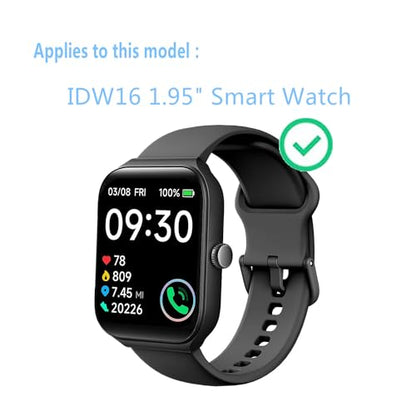 Screen Protector Compatible for TOOBUR IDW16 Smart Watch 1.95" (6 PACK) Flexible Full Coverage TPU Film Compatible for OCTANDRA SmartWatch