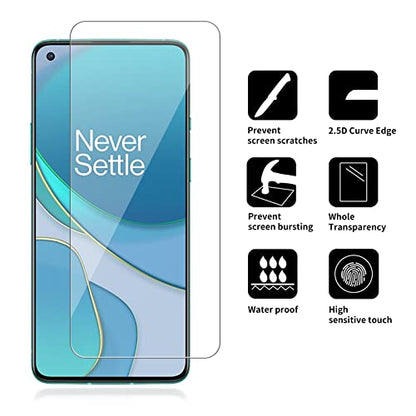 [4 Pack] Glass Screen Protector Compatible for OnePlus 8T 5G and OnePlus 8T+ / Plus 5G[9H Hardness] HD Screen Tempered Glass, Easy Install-[Case Friendly] 2.5D Edge