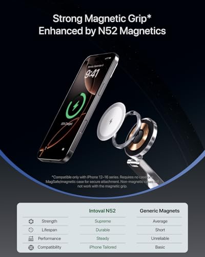 Intoval 3-in-1 Foldable Wireless Charging Station, Qi2 Certified 15W Ultra Fast Wireless Charger for Magsafe, Magnetic Charger Stand for iPhone 17/16/15/14/13/12, Apple Watch & AirPods.(White) - color: White