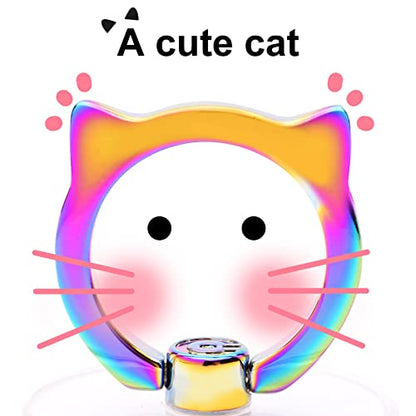 Cat Phone Ring Holder Grip- EI Sonador Transparent Cell Phone Ring Stand Holder Clear Kickstand Finger Grip, Compatible with Most of Phones, Tablets and Case (2 Colorful Cat) - color: 2 Colorful Cat