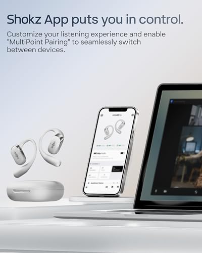 SHOKZ OpenFit 2+ Open-Ear Earbuds, Grey, Dolby Audio,Wireless Charging - color: Grey, style: Dolby Audio / USB-C&Wireless
