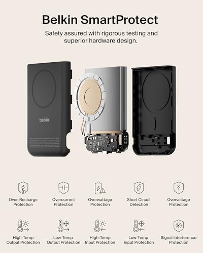 Belkin 10000mAh Qi2.2 25W MagSafe Power Bank w/Kickstand & Display - color: Black