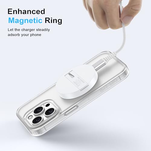 Magnetic Charger for Samsung Wireless Charger Fast Charging Pad Magsafe Wireless Charger Phone Charger Stand for Samsung S25 Ultra S25 Plus S25 S24 S23 S22 S21 S20,iPhone 17Pro Max 16 Plus 15 14 13 12 - color: White