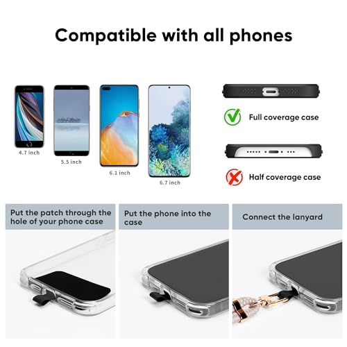 2 Pads Phone Lanyard Adjustable Crossbody Cell Phone Neck Strap - color: Mix Black&gray