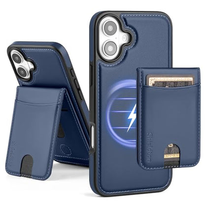 Shieldtop Compatible with MagSafe iPhone 16 Plus Wallet Case,Blue | 2 in 1 Detachable Magnetic,Credit Card Holder Slots,RFID Blocking,PU Leather,Kickstand,Flip Folio Phone Cover for Men & Women - color: Blue, size: iPhone 16 Plus 6.7"
