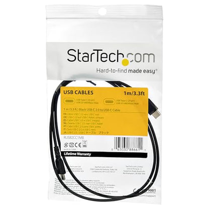 StarTech 3.3ft/1m USB-A to USB-C Cable, Black, 3A, USB 2.0 - size: 3 ft / 1 m, style: black