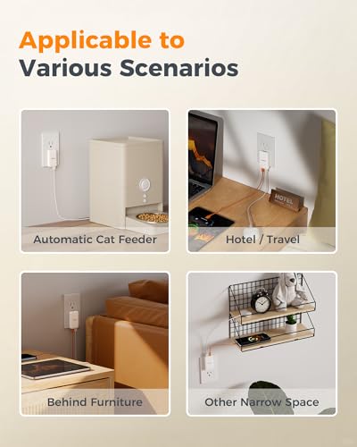 USB C Flat Wall Charger PD 45W, TESSAN Flat Fast Phone Charger Foldable - size: USB-A & USB-C, PD 45 W