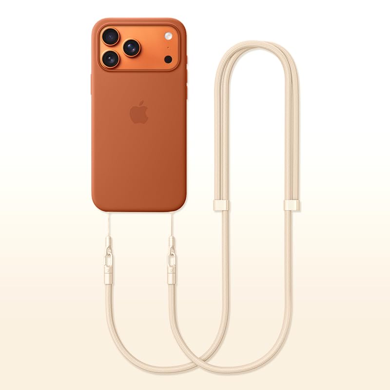 Phone Lanyard Phone Strap Crossbody Compatible with iPhone 17/Air/Pro/Max All Phone Cases with 2 Charms Dual Holes 1 TPU Tab 360° Hook Adjustable Hands-Free Shoulder Neck Camera Strap Anti Theft Beige - color: A-beige