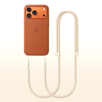 Phone Lanyard Phone Strap Crossbody Compatible with iPhone 17/Air/Pro/Max All Phone Cases with 2 Charms Dual Holes 1 TPU Tab 360° Hook Adjustable Hands-Free Shoulder Neck Camera Strap Anti Theft Beige - color: A-beige