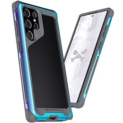 Ghostek ATOMIC slim S22 Ultra Phone Case with Clear Back, Iridescent Aluminum Bumper and S-Pen Stylus Cutout Shockproof Phone Cover Designed for 2022 Samsung Galaxy S22 Ultra 5G (6.8 Inch) (Prismatic) - color: Prismatic, size: Galaxy S22 Ultra