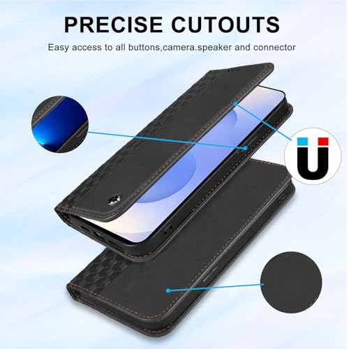 Wallet Case for Samsung Galaxy S26 5G 6.3 inch 2026 - PU Leather Flip Cover with Card Holder Slots, Strong Magnetic Folio Kickstand Phone Case, Black - color: Black, size: Samsung Galaxy S26 6.3"