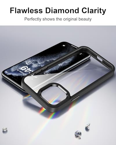 HOOMIL Case for iPhone 11 Pro 5.8-Inch, Non-Yellowing, Drop Protection, Anti-Scratch Transparent Hard Back Phone Cover - Black - color: Black, size: iPhone 11 Pro