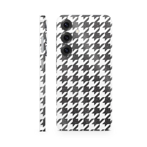 Glossy Glitter Phone Skin Compatible with Samsung Galaxy S25 - Houndstooth - Premium 3M Vinyl Protective Wrap Decal Cover - Easy to Apply | Crafted in The USA by MightySkins - color: Houndstooth, size: Galaxy S25 (Full Wrap), style: Glossy Glitter Finish