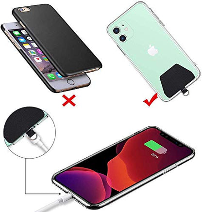 SHANSHUI Phone Tether Tab, 3X Durable Patches for Phone Lanyard Compatible for All Most Smartphones Full Coverage Cases - color: 3x Black
